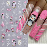 JMEOWIO Nagelsticker Weihnachten 6 Blatt Nail Art Sticker Selbstklebend Nagelaufkleber Schneeflocke Winterurlaub Niedlich Decoratie Nageldesign Zubehör