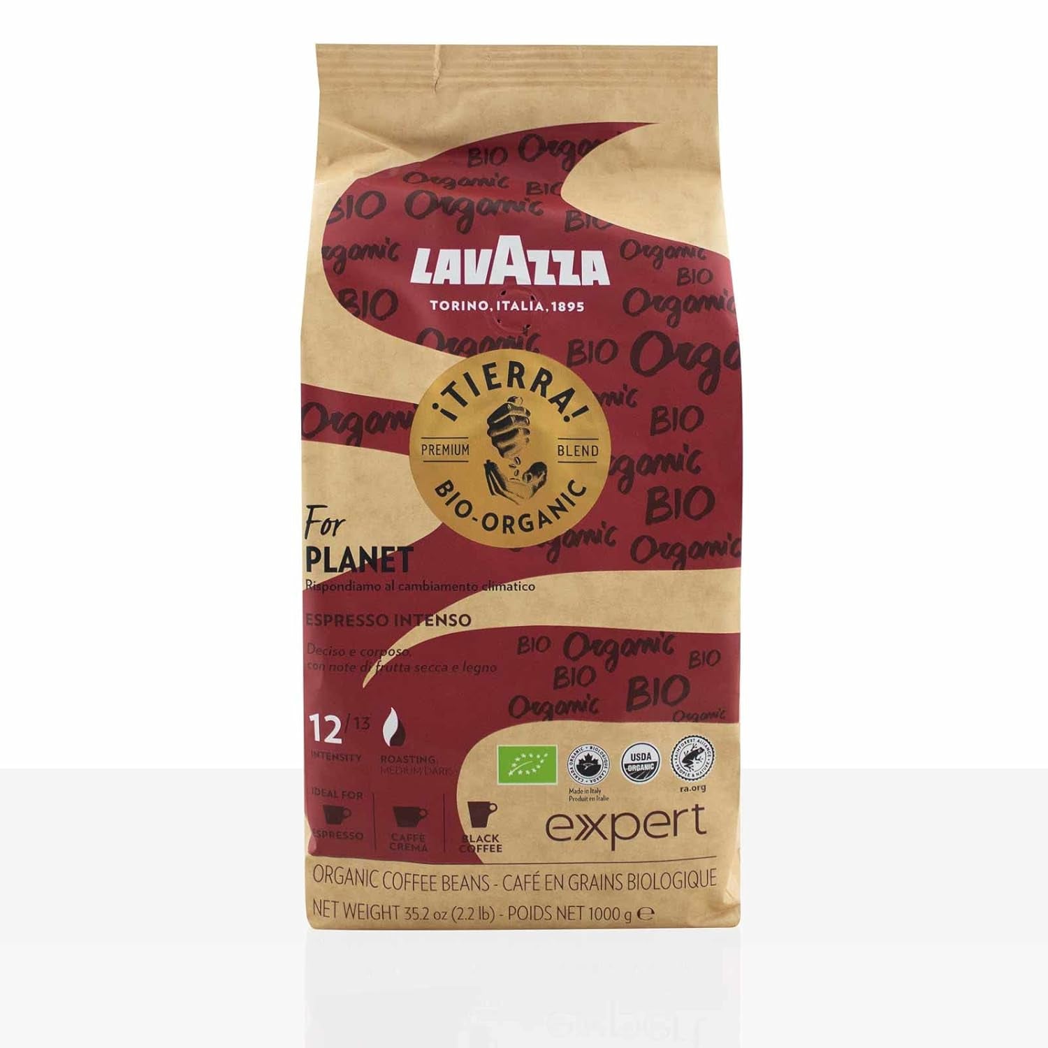 Lavazza Expert Tierra Intenso Espresso Koffie 6 x 1kg koffiebonen