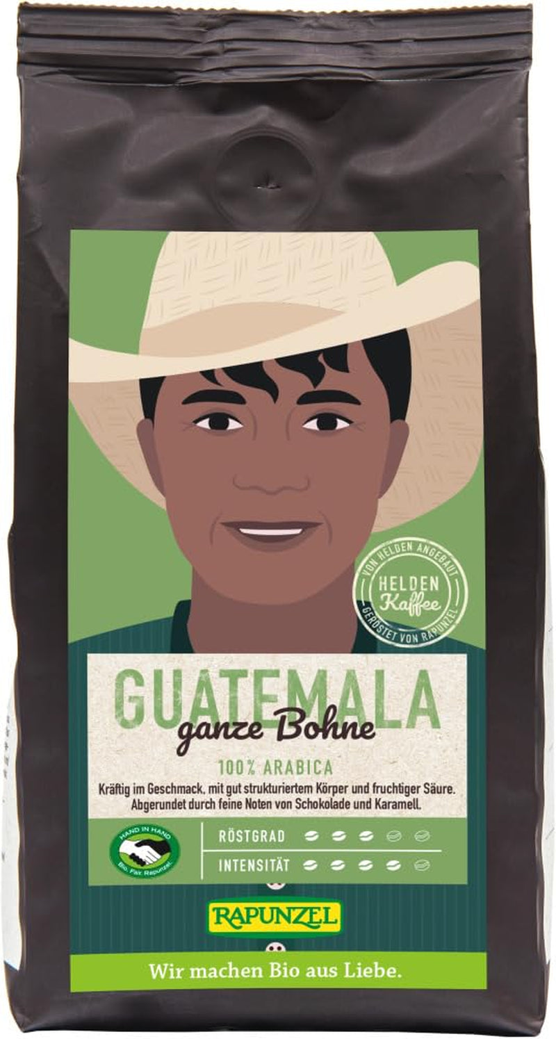 Rapunzel Hero Guatemala biologische koffie, HIH hele bonen (6 x 250 g)