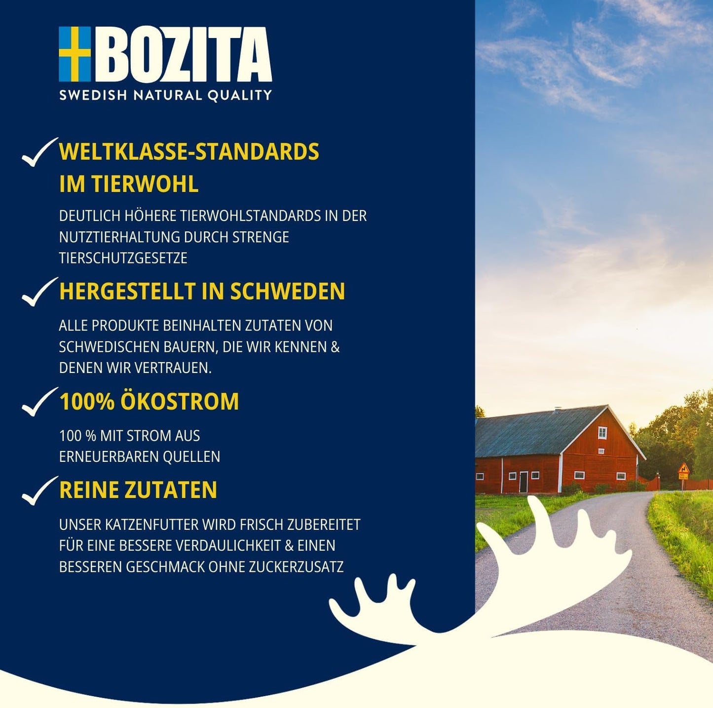Bozita Tetra Gesteriliseerde stukjes in houtskoolsaus - 6 x 370g Graanvrij en suikervrij natvoer voor katten - non-GMO, met 8,5% eiwit en 4,5% vet - hoge kwaliteit en uiterst smakelijk