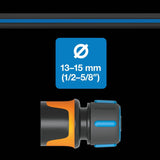 Fiskars S tuinslang, massief, waterslang voor handmatige besproeiing, 13 mm (1/2"), lengte: 15 m, universele aansluiting, UV-bescherming, vorstbescherming, torsiebestendig, blauw, 1076049
