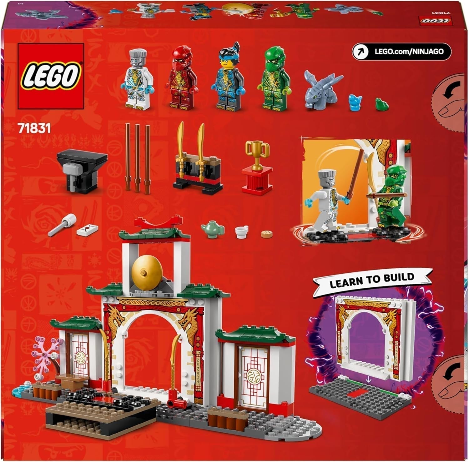 LEGO NINJAGO Spinjitzu Ninja Tempel - Speelset met 4 minifiguren en 1 drakenfiguur - Bouwset - Kerst- of verjaardagscadeau voor jongens en meisjes vanaf 4 jaar 71831 Bouwsets Besuche den LEGO-Store