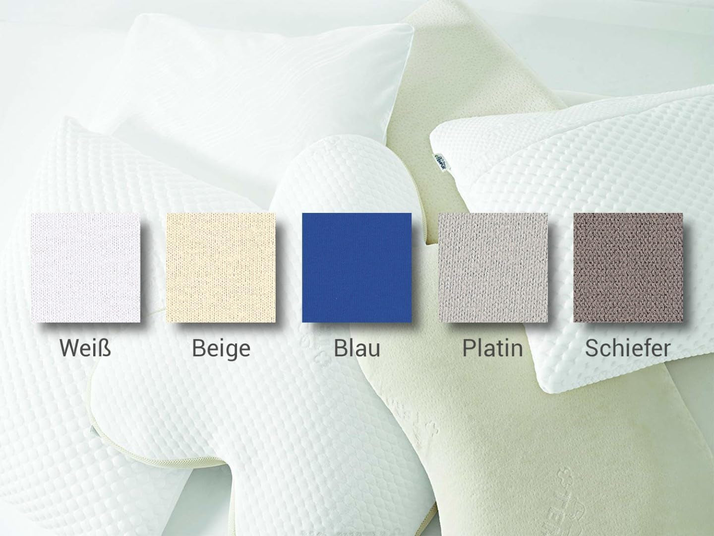 Kussenset met vulling en hoes, origineel kussen maat M met jersey kussensloop (beige)
