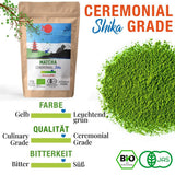 ORIGEENS BIO MATCHA CEREMONIAL GRADE "SHIKA" - Biologische Japanse thee van Shizuoka - Matcha Latte/Usucha - Navulzakje van 30 g - Ceremoniële kwaliteit biologische Matcha groene theepoeder