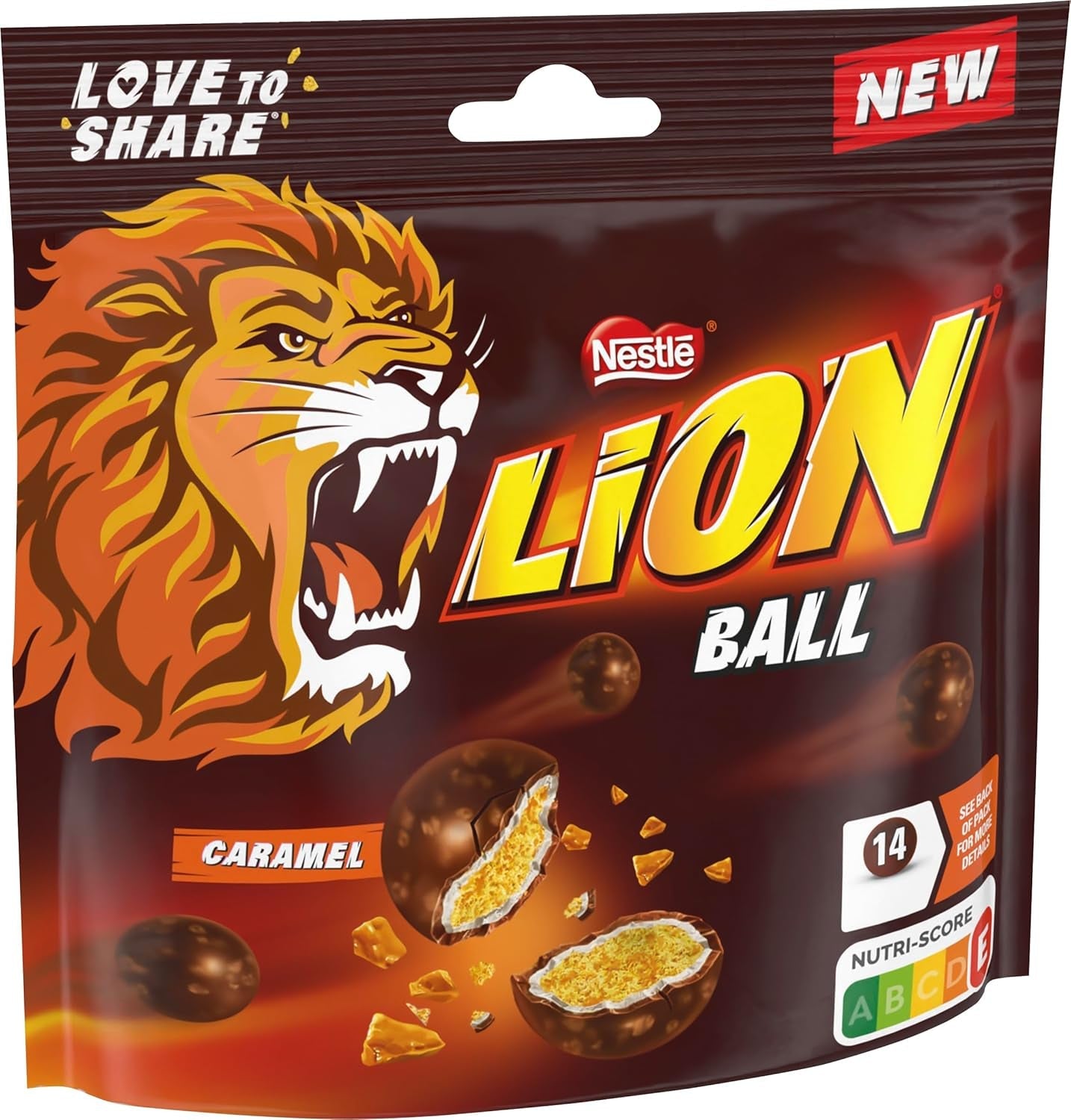 Pak Nestlé-balletjes met melk, wit, Caramel Lion (3 x 130 g)