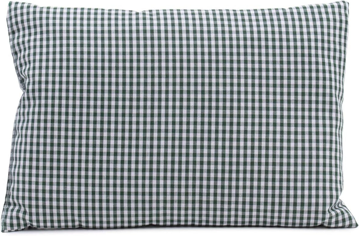 Gözze - Kruidengeurkussen, 200G kruidenmengselvulling, 100% katoenen hoes, 30 x 20 cm - Geruit groen Naty Shop Standaardkussens