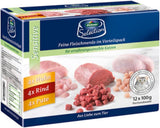 Dehner Premium Katzenfutter Sensitive Multipack, Nassfutter, voor ernährungsensible Katzen, je 4 x Huhn / Rind / Pute, 12 x 100 g zak (1,2 kg)