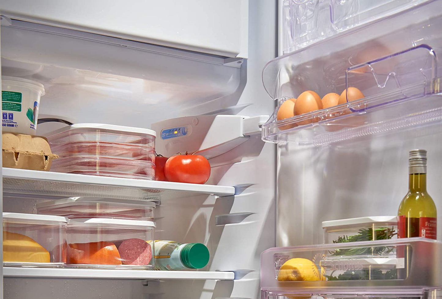 Mepal - Modula XXL Koelkast Opbergdoos - Voedselcontainer met Deksel - Keukenorganizer en Kunststof Opbergdoos - Stapelbare en Afsluitbare Koelkastorganizer - 4800ml - Witte Voedselbewaardozen Naty Shop
