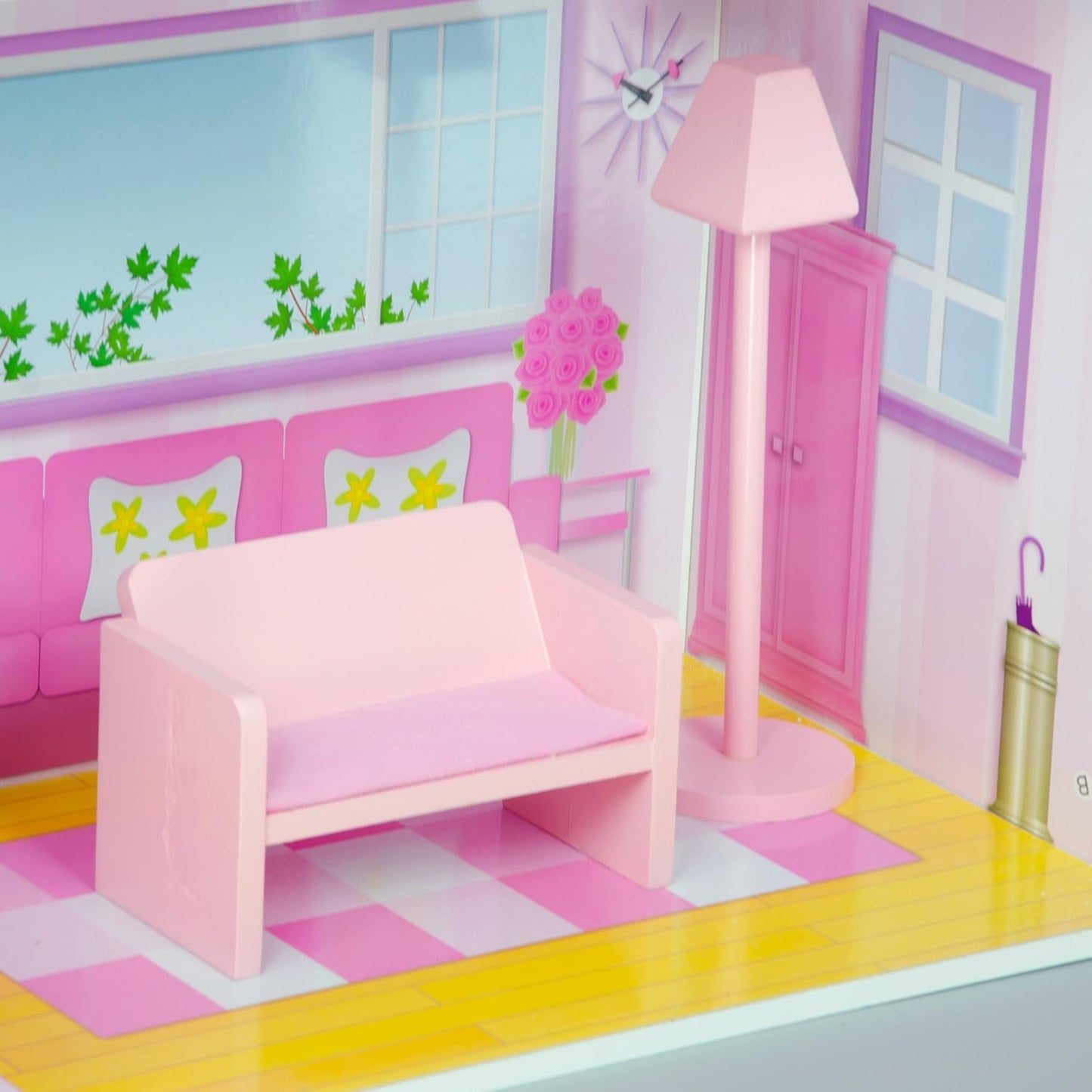 Olivia's Small World gigantisch poppenhuis, groot houten poppenhuis met meubels en accessoires, poppenhuis met 3 verdiepingen voor kinderen, poppenhuis voor poppen van 30 cm, 3 jaar + Naty Shop poppenhuizen