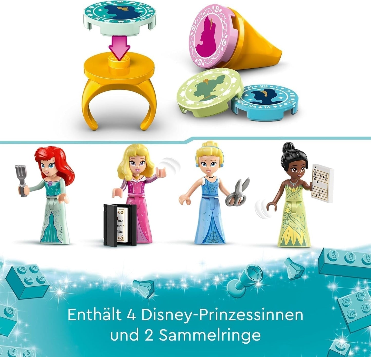 LEGO Disney Princess: Disney Princess Avonturenmarkt, speelgoedhuis met 4 poppen waaronder Assepoester en Ariël, speelset met schatkaart, cadeau voor meisjes en jongens vanaf 6 jaar 43246 Bouwsets Besuche den LEGO-Store