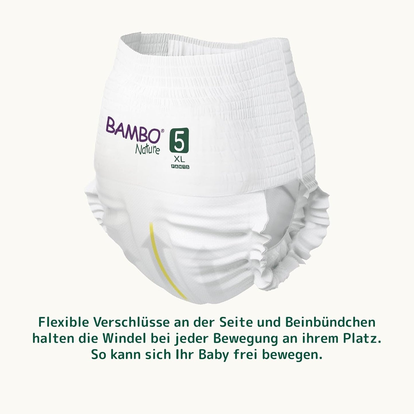 Bambo Nature Luiers, maat 5 (11-17kg) - Maandelijkse doos van 95 | Luiers met verbeterde lekbescherming | Ultiem comfort en vrijheid voor actieve kinderen | Dermatologisch geteste luiers