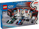 LEGO City F1 Garage met Mercedes-Amg en Alpine raceauto's - Formule 1 raceauto met 2 coureurs en 4 mechanische minifiguren - Cadeau voor jongens en meisjes vanaf 7 jaar en fans 60444 Beschouw de LEGO-Store bouwsets