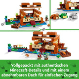 LEGO Minecraft Het Kikkerhuis, speelgoedhuis met figuren waaronder zombie, slijm en drenkeling, plus accessoires zoals speelgoedboot en werkbank, cadeau voor jongens en meisjes vanaf 8 jaar 21256 Bouwsets Besuche den LEGO-Store