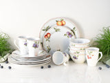 CreaTable, 16999, Flora ORCHARD-serie, 16-delige serviesset voor 4 personen, porseleinen combiservies, vaatwasser- en magnetronbestendig, gemaakt in Europa