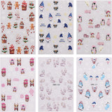 JMEOWIO Nagelsticker Weihnachten 6 Blatt Nail Art Sticker Selbstklebend Nagelaufkleber Schneeflocke Winter Urlaub Süß Decoratie Nageldesign Zubehör