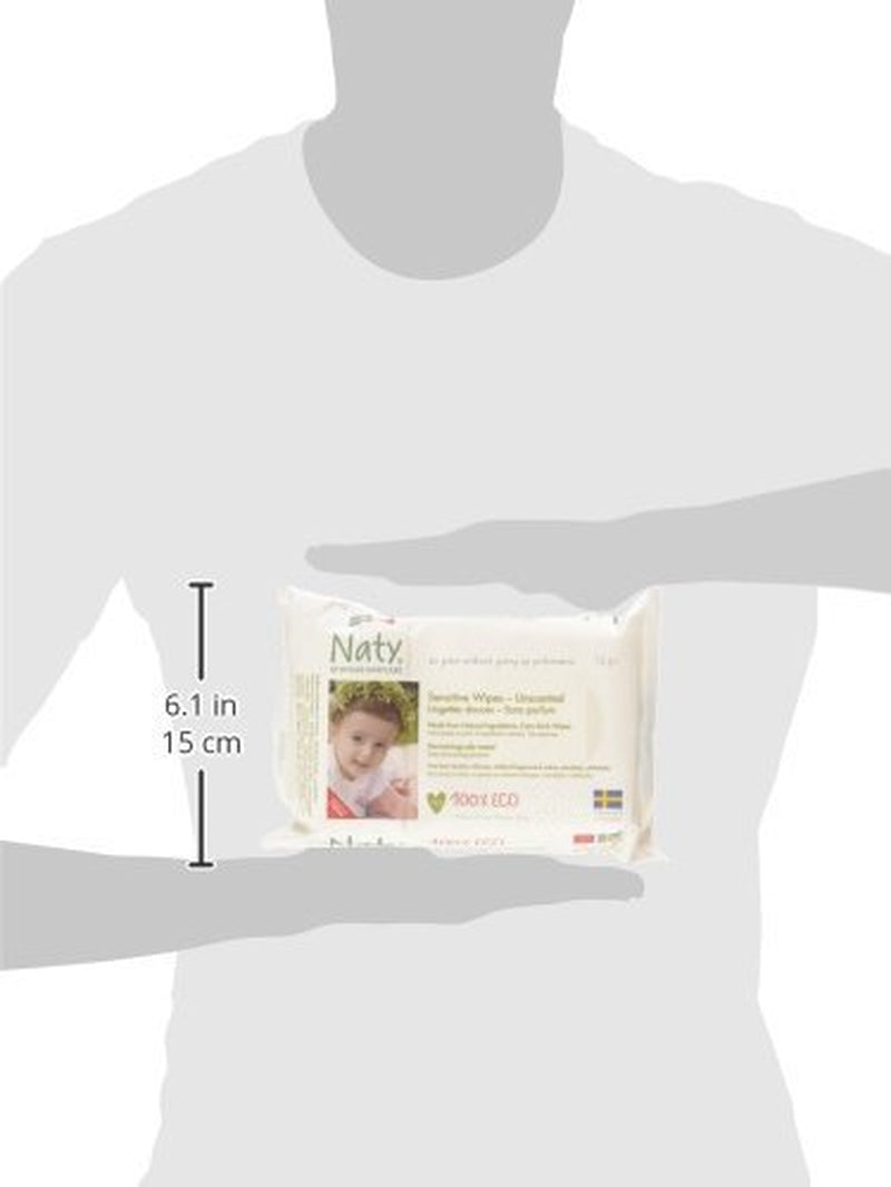 Eco by Naty Baby Care, Biologische vochtige doekjes voor baby's, ongeparfumeerd, 56 luiers