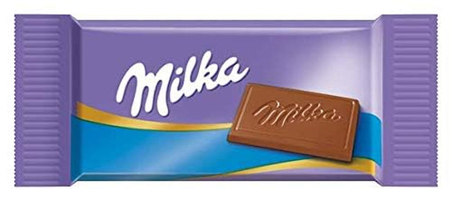 Milka Naps Mix – Mini chocoladevierkantjes in 4 assortimenten: Alpenmelk, Aardbeien, Hazelnoten, Cacaoroom – 1 x 1kg