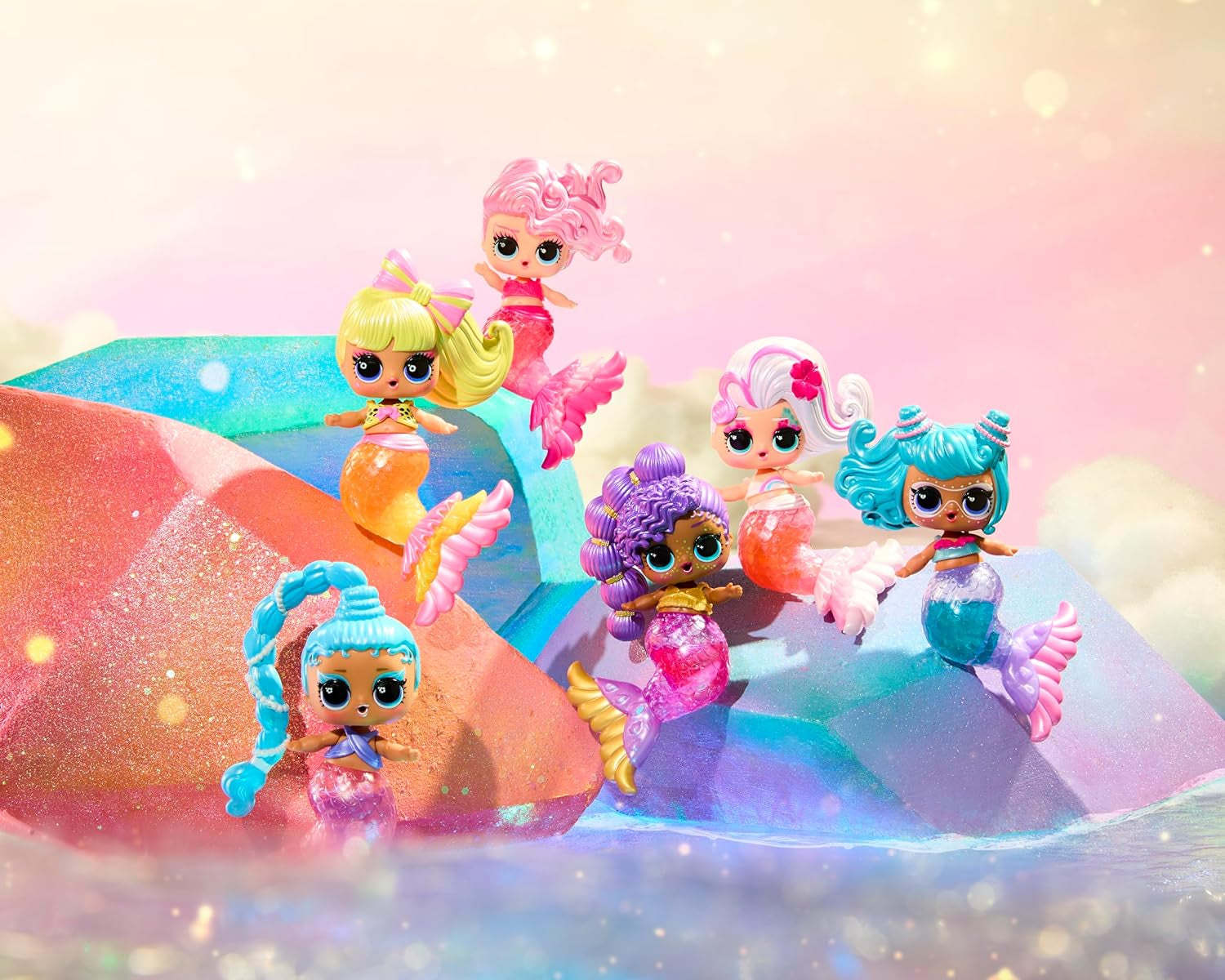 LOL Verrassing! Mermaids Makeover Magic Tots - Echte lipgloss voor jou en je pop om zelf te maken, te mixen en make-up te maken, Leuk waterspel, 6 poppen om te verzamelen - Vanaf 4 jaar