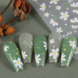 5 Stuks Geprägte Gänseblümchen Nagelsticker Selbstklebend Blumen Nagelaufkleber Gänseblümchen Schmetterling Nagel Sticker Nageldesign Aufkleber Nägel Zubehör Blume Nail Sticker Flower Nail Art Stickers