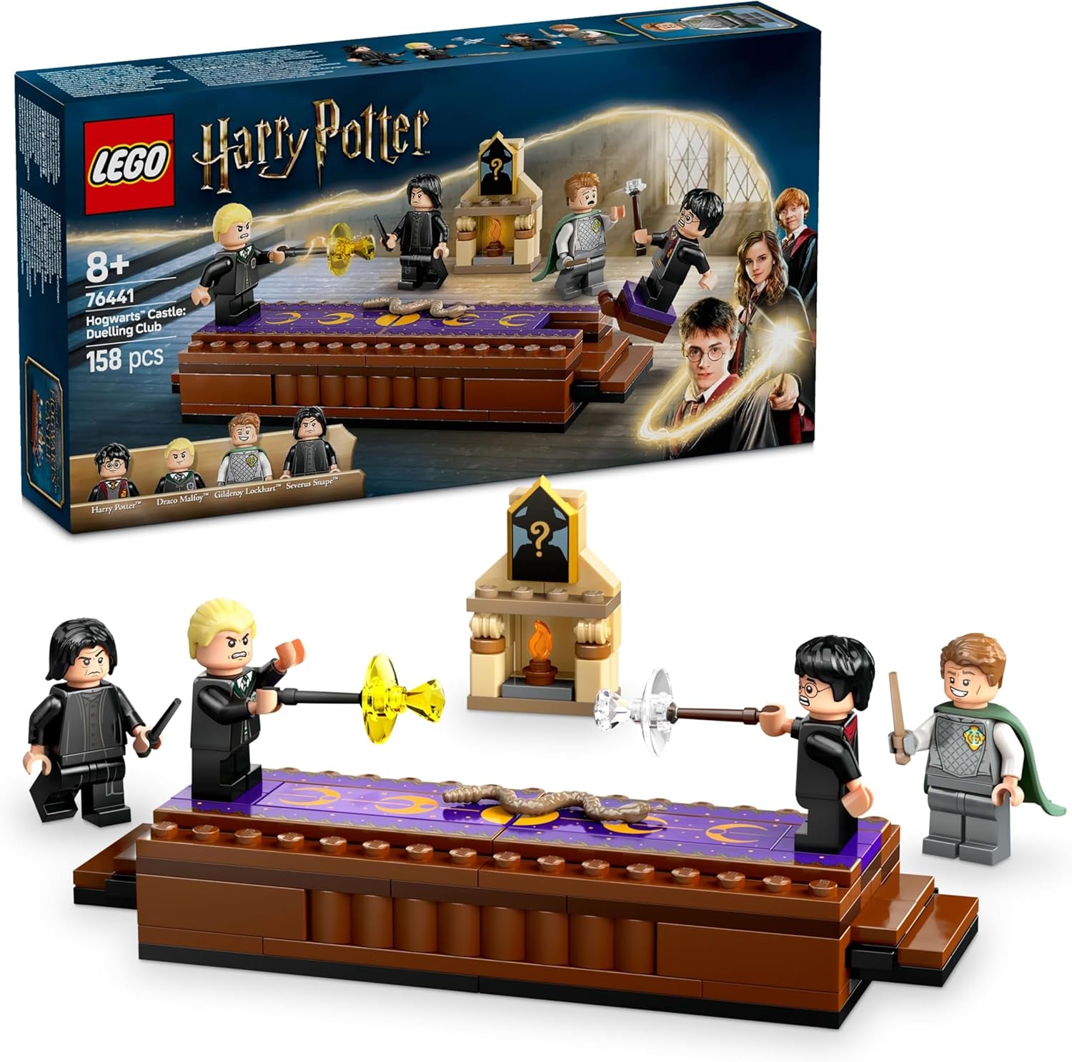 LEGO Harry Potter Hogwarts Castle: Dueling Club-bouwset met 4 minifiguren incl. Draco Malfidus, Gilderoy Smalhart & Severus Sneep, set Met functie Voor jongens en meisjes vanaf 8 jaar 76441 Bouwsets Besuche den LEGO-Store Standaard titel