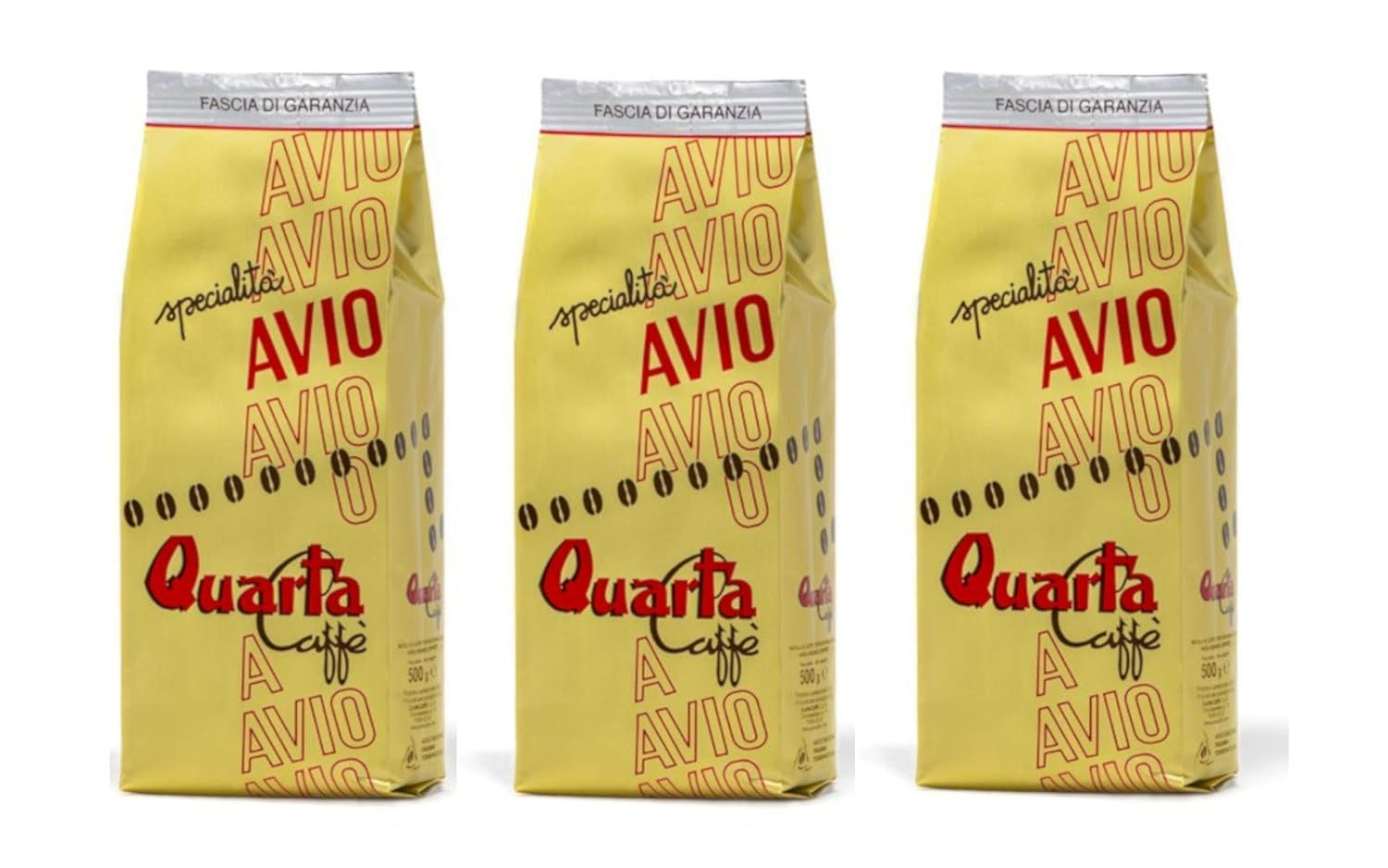Blend van koffiebonen Caffè Avio Oro | 3 pakken x 500 g | Totaal 1,5 kg | Classic blend of selected Arabica varieties | Italië, Apulië, Salento