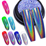 BISHENGYF Silver Chrome Nail Powder – Metal Holo Chromfarbener Nagelpuder, 1G Cromepulver Nägel Glitzer Glänzende Silver Nagelpulver Spiegeleffekt Pigment Nagelkunst, DIY-Design-Dekor Frauen Gift