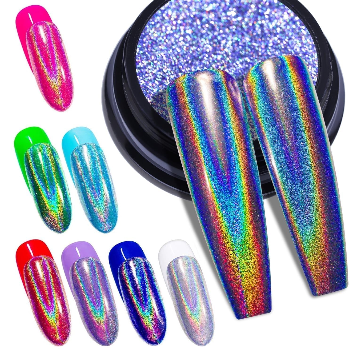 BISHENGYF Silver Chrome Nail Powder – Metal Holo Chromfarbener Nagelpuder, 1G Cromepulver Nägel Glitzer Glänzende Silver Nagelpulver Spiegeleffekt Pigment Nagelkunst, DIY-Design-Dekor Frauen Gift