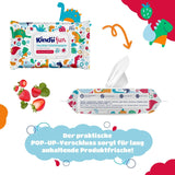 Kindii Fun Nat Toiletpapier - (10X60 stuks) Nat Toiletpapier - Kamille, Aloë Vera, Ph-neutraal, Watervast, Verfrist de intieme zone - 600 stuks