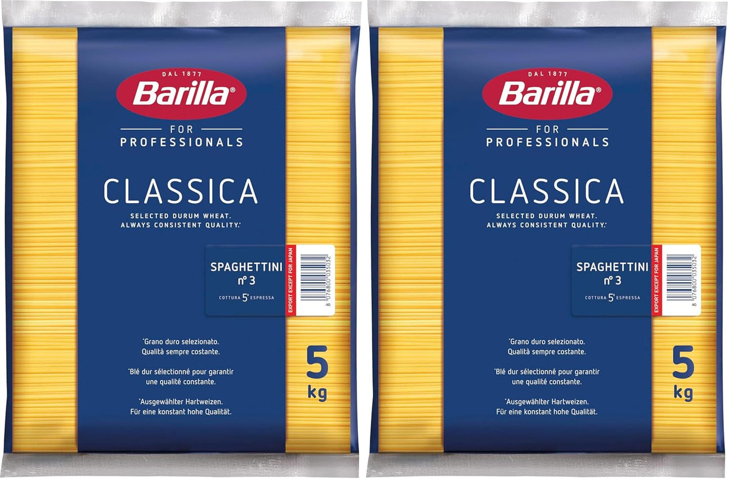 Barilla Pasta Klassische Spaghetti n.5 aus hoogwaardige Hartweizen immer al dente, (1 x 500 g), smaakloos