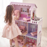 Olivia's Small World gigantisch poppenhuis, groot houten poppenhuis met meubels en accessoires, poppenhuis met 3 verdiepingen voor kinderen, poppenhuis voor poppen van 30 cm, 3 jaar + Naty Shop poppenhuizen