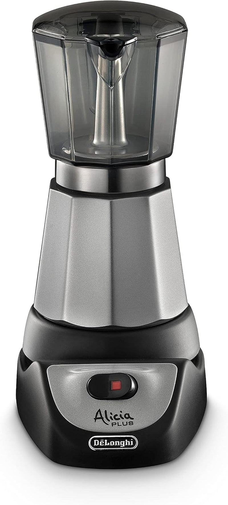 De'Longhi Alicia Plus EMKM6.B Moka Pot (360° draaibaar, 550 W) Zilver-zwart
