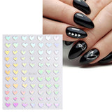 JMEOWIO Nagelsticker Aurora 12 Blatt Nail Art Sticker Selbstklebend Nagelaufkleber Holografisches Stern Herz Decoratie Nageldesign Zubehör