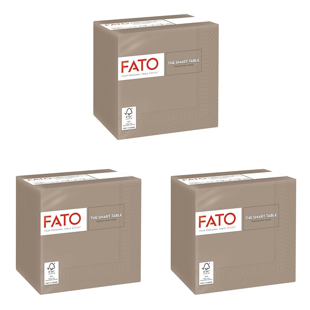, Papieren wegwerpservetten, Ideaal voor hapjes en cocktails, Verpakking van 100 servetten, Afmeting 24X24 gevouwen in 4, 2 lagen, Kleur Turtledove, 100% puur cellulosepapier, Fsc-gecertificeerd