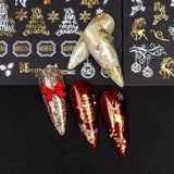 9 Blatt Nagelsticker Weihnachten Nagelaufkleber Selbstklebend Weiß Rentier Schneemann Nail Art Sticker Decoratie Nageldesign Zubehör
