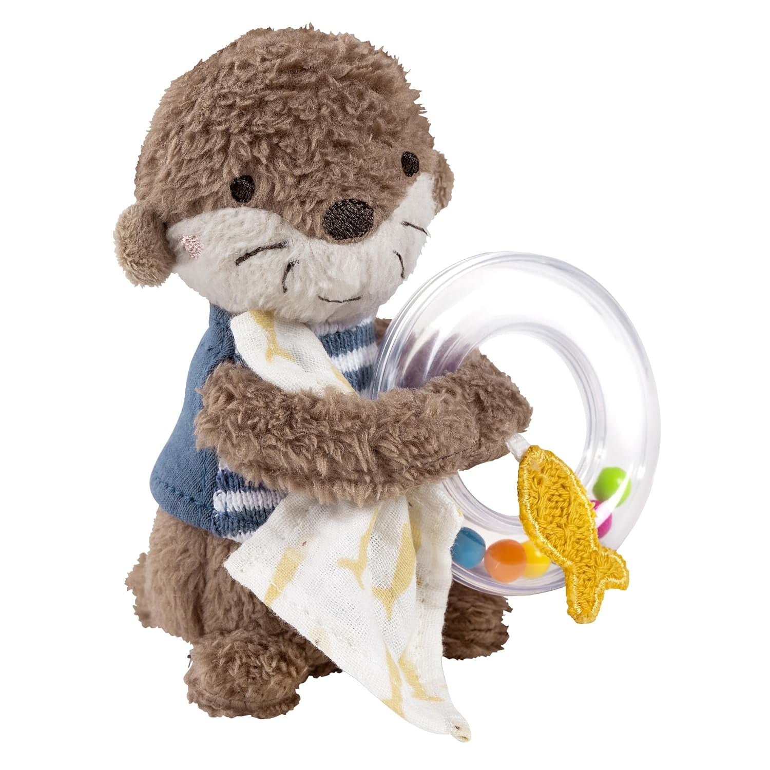 Fehn octopus speelgoed ringbel - rammelaar, piep, voel motoriek speelgoed - knuffel voor baby's met zachte stof - speelgoed voor baby's en peuters vanaf 0+ maanden Babyspeelgoed Naty Shop Otter