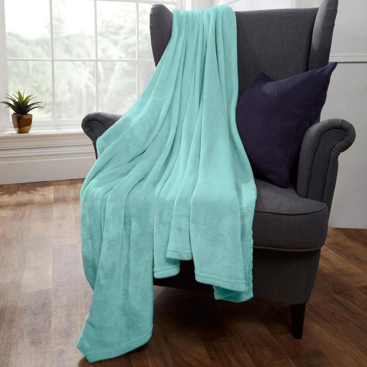 Brentford's ultrazachte fleece sprei, zilvergrijs, groot tweepersoonsbed - 150 x 200 cm bedden en dekens Beuche den Brentfords-Store Duck Egg 200 x 200 cm