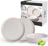 leuk vinden. van Villeroy & Boch – Crafted Cotton Dinner-Set 4 teilig Weiß, Spülmaschinenfest, Mikrowellensicher, Geschirrset, Tafelservice Modern, Speiseteller, Tiefe Teller, Pottery-Look, Premium Porzellan