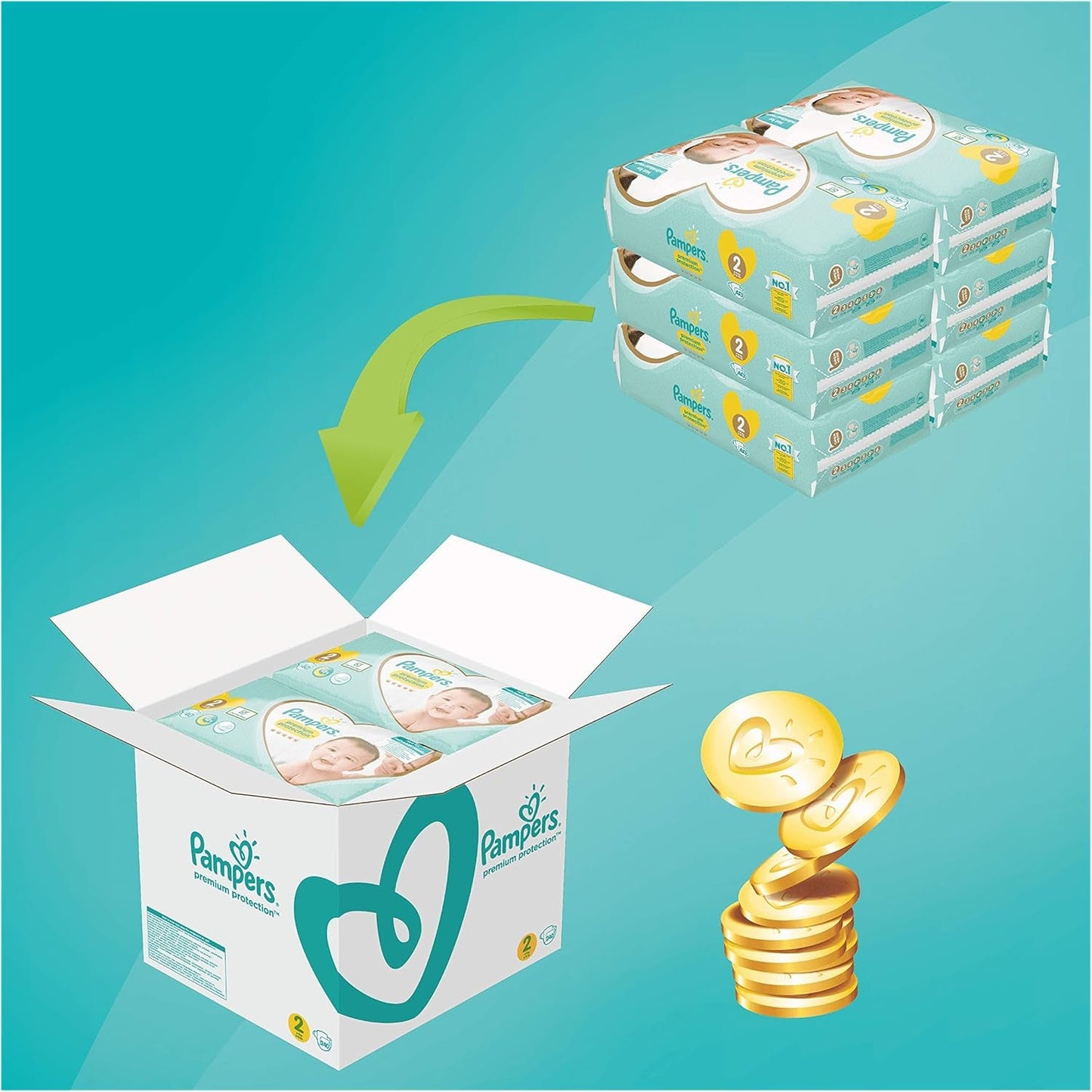Pampers Premium Protection Pounds, maat: 0