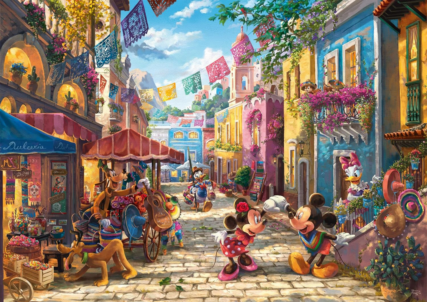 Schmidt Spiele 57397 Thomas Kinkade, Disney, Mickey en Minnie in Mexico, puzzel 6000 stukjes Puzzel Naty Shop