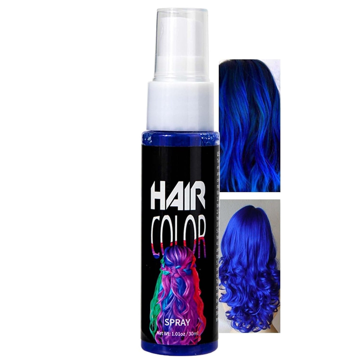 Haarlakkleur, Tijdelijke Rode Spray Haarverf, Roodgekleurde Haarverf, Wasbare Haarverf, Levendig Rode Haarkleurspray, Instant Haarverf, Haarverf voor Carnaval, Halloween, Cosplay, Feest Naty Shop Blauwe Haarverf 30 Ml (1 Pak)