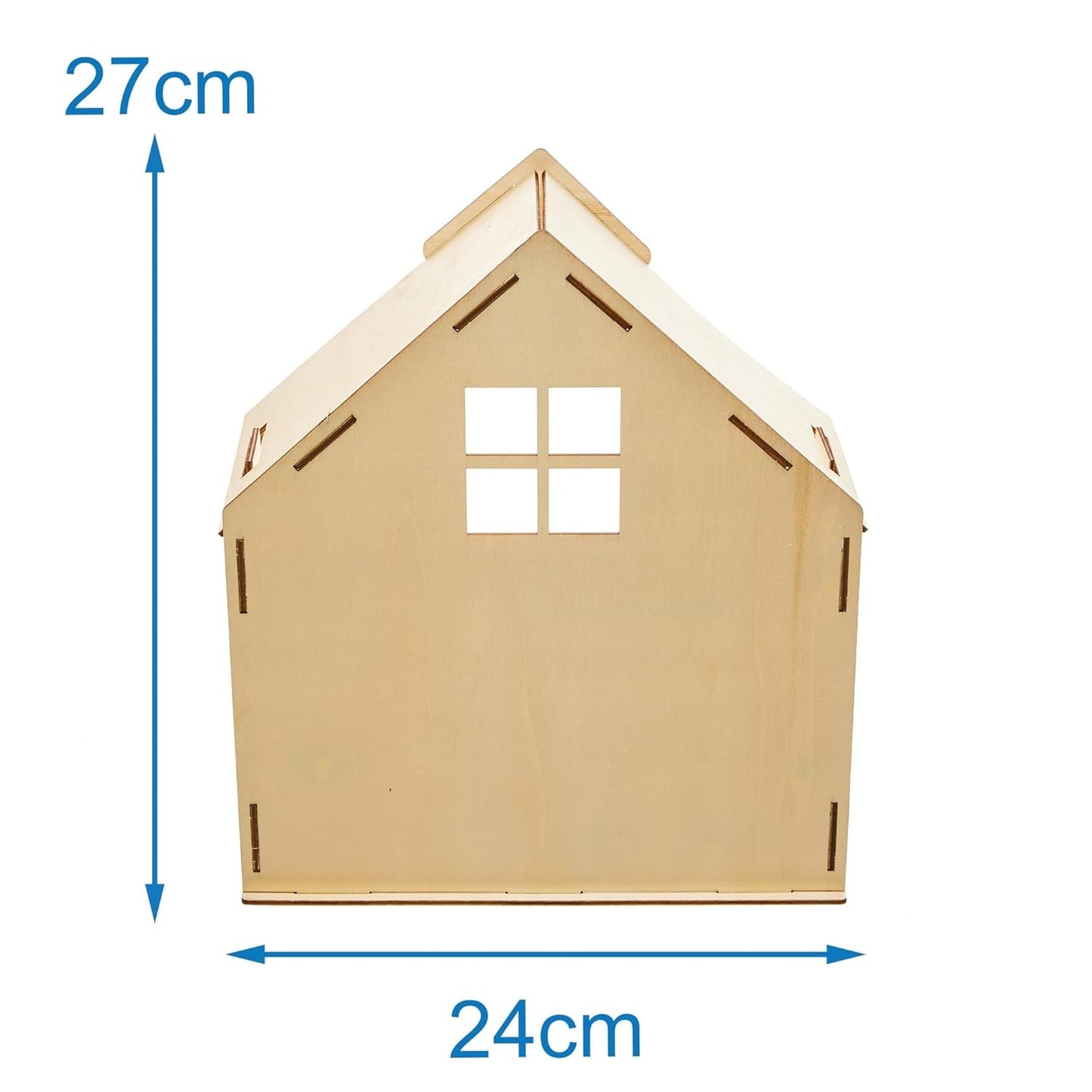 Baker Ross FN199 Houten poppenhuispakket - 1-pack, Kinderpoppenhuispakket, Knutselpakket Poppenhuizen Naty Shop