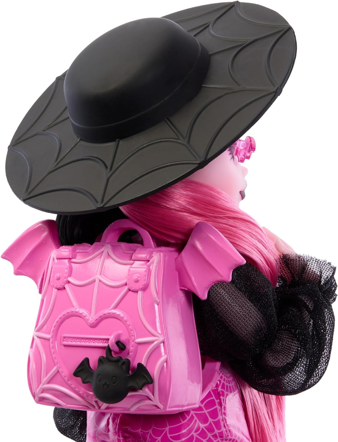 Monster High Draculaura pop met haar huisdier Count Fabulous vleermuiskat en accessoires zoals rugzak, spreukenboek, bentobox en meer, HRP64 Naty Shop Dolls