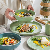 vancasso SESAM Serie Steingut Geschirrset voor 12 Personen, 48 teiliges Kombiservice – Tafelservice mit Speisetellern, Desserttellern, Müslischalen en Kaffeetassen, Scandinavisch design