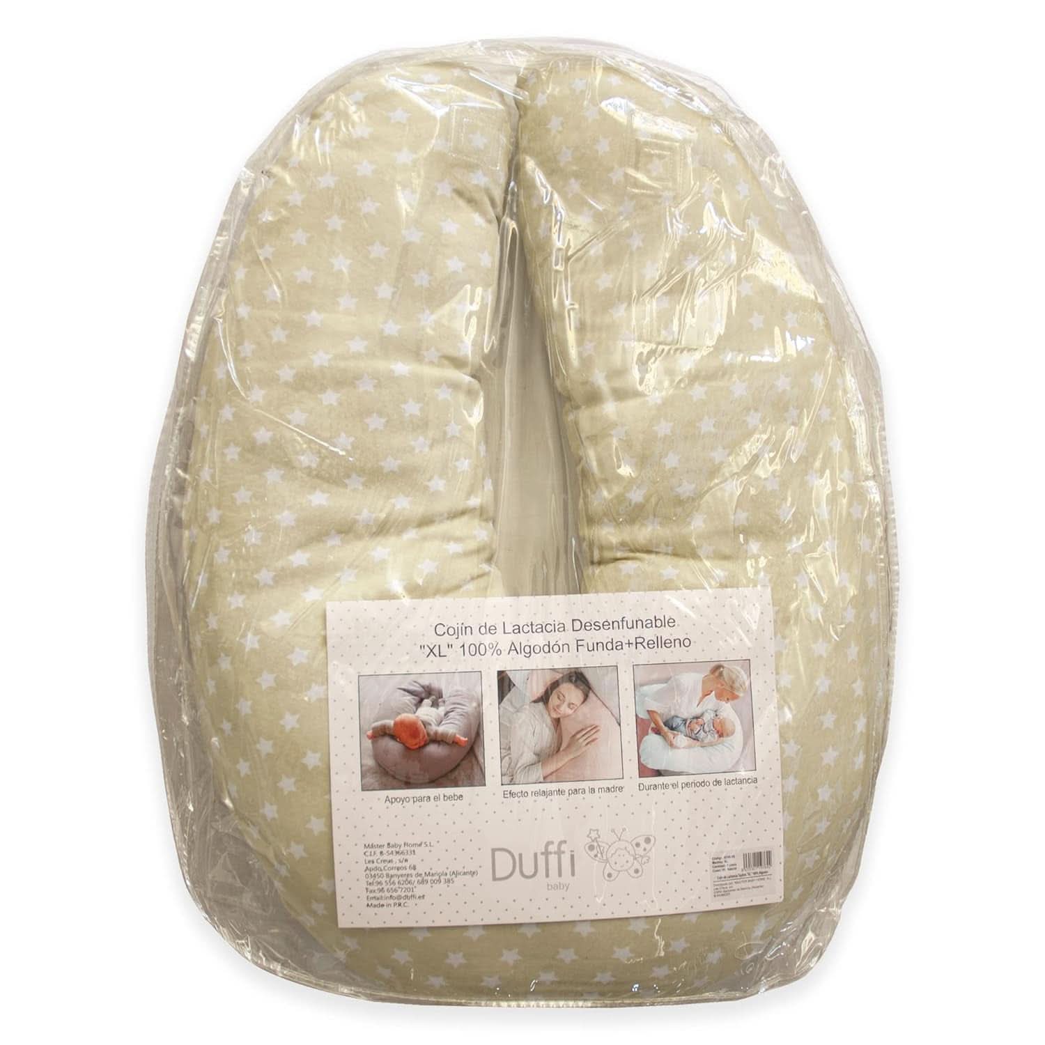 Voedingskussen voor pasgeborenen, XL, 100% katoenen hoes, afneembaar en wasbaar, polyester vulling, stermotief Accessoires Voeding en borstvoeding Bebe Naty Shop