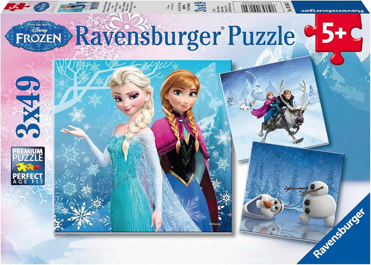 Ravensburger Kinderpuzzel - 09264 Avonturen in Winterland - legpuzzel voor kinderen vanaf 5 jaar, Disney Frozen legpuzzel met 3X49 stukjes Puzzel Naty Shop Standaard titel