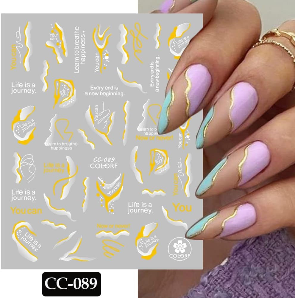 9 Blatt Nagelsticker Französische Spitzenmarmor Nagelaufkleber Selbstklebend Weißes Gold Nail Art Sticker Decoratie Nageldesign Zubehör