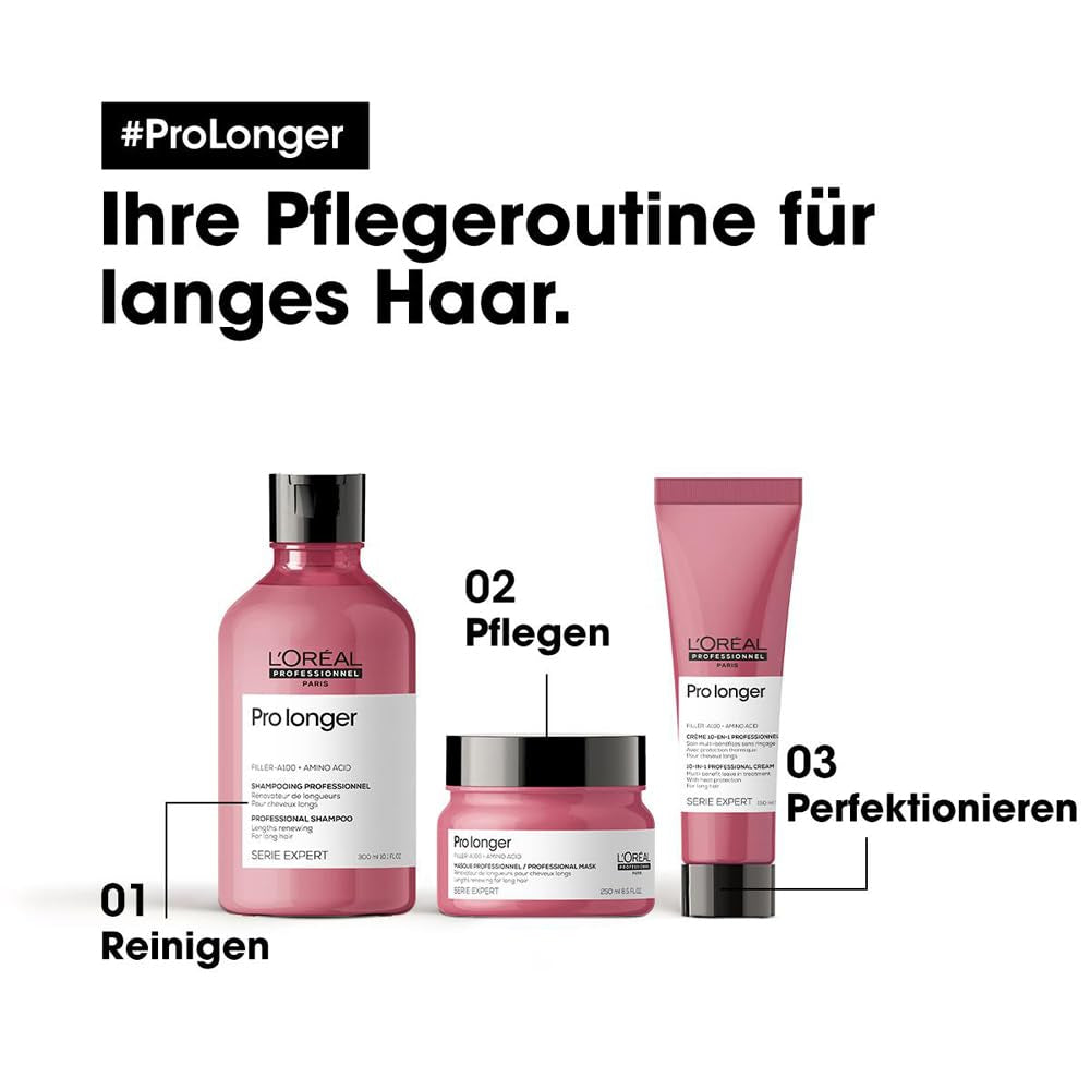 L'Oréal Professionnel Haarversterkend masker voor lang en dun haar met vulmiddel A-100 en aminozuren, Series Expert, Pro Longer Mask Haarmasker Naty Shop