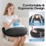Gaming- en leeskussen, leeskussen voor bed/bank/vloer, voedings-/haakkussen met groot ergonomisch gamingkussen, gamerkussen voor iPad/laptop - zwart