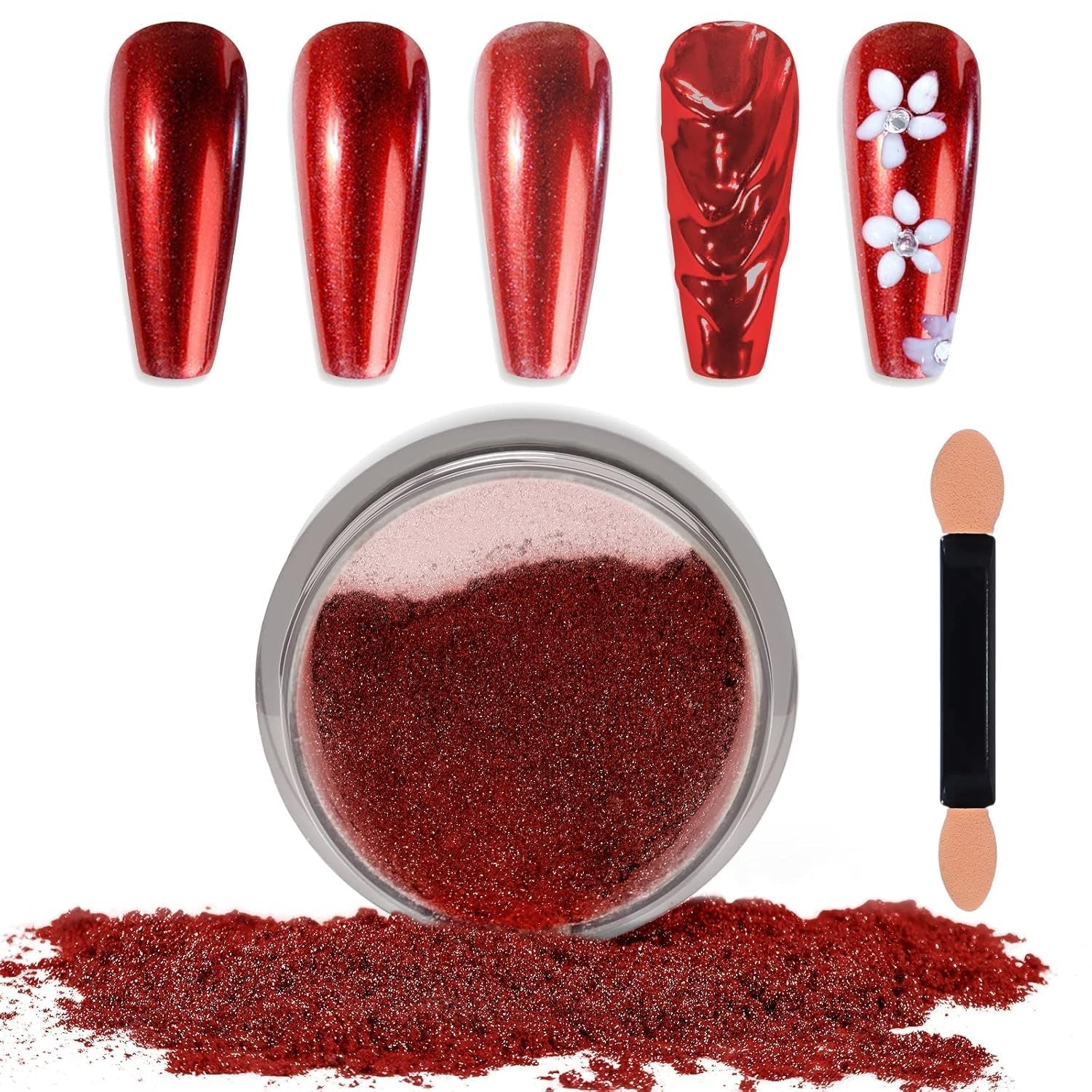 Chrome Nagel Pulver Spiegel Effect Metallic Staub Holografisch Glitter Glasierte Maniküre Decoratie Reflektierende Pigment voor DIY Gel Polish Nail Art, Harz Handwerk, Geschenke voor Goud