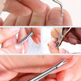 ARMIZ 4-delige nagelriemschuiver en tangenset, professionele nagelriemverwijderaarset, roestvrijstalen multifunctionele manicure-pedicuretang